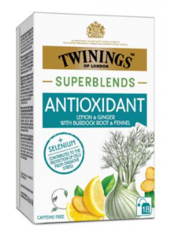 Травяной чай Twinings Superblends Antioxidant hauduke 18x2г улучшает работу кишечника и печени
