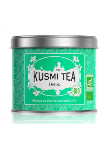 Органический мате со вкусом лимона и смеси зеленого чая Organic Detox Kusmi Tea 100г в ж/б