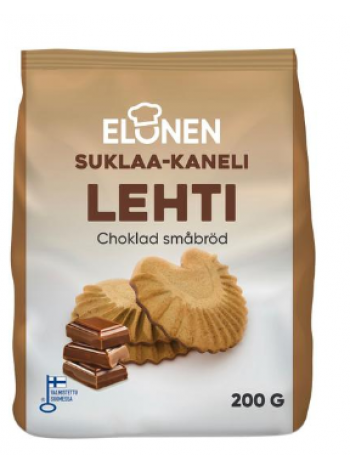 Печенье с корицей в форме листьев на шоколадной основе Elonen Suklaa-Kaneli Lehti 200г