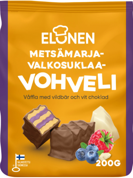 Вафли Elonen metsämarja-valkosuklaavohveli с лесными ягодами и белым шоколадом 200г