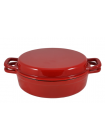Сковорода чугунная OPA Arki с двойной крышкой 29 см красная