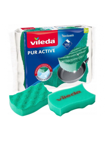 Губки для мытья посуды Vileda Glitzi Pur Active Teflon 2шт