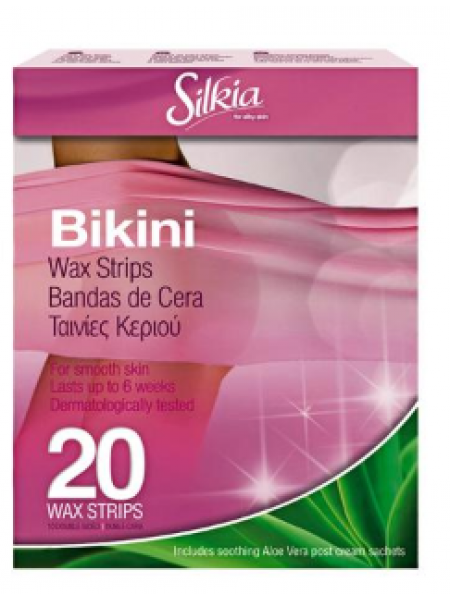 Полоски холодного воска для интимной зоны Silkia Bikini 20 шт