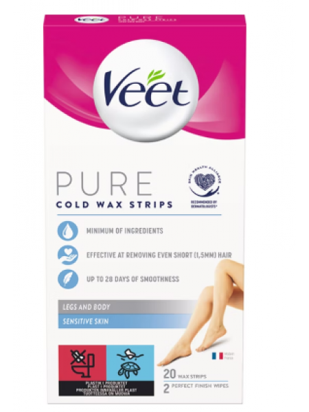 Полоски холодного воска Veet Pure 20шт для ног