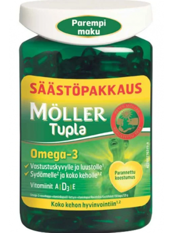 Капсулы Moller Tupla омега-3 витамины A, D и E 150 шт 