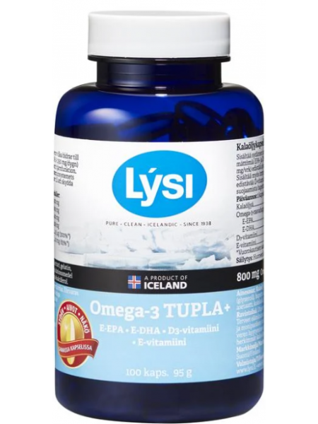 Витамины для сердца Lysi Omega-3 TUPLA D3+E 100капсул