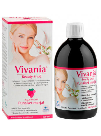 Жидкий препарат Vivania beauty shot с коллагеном 500мл со вкусом красных ягод 