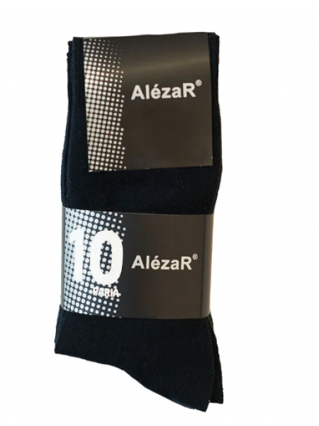 Мужские хлопковые носки AlezaR 10 пар размер 43-46 черные