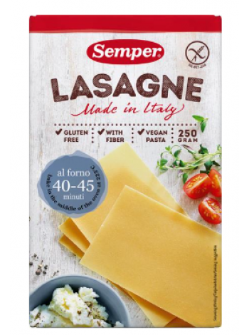 Пластины для лазаньи Semper  Lasagne Gluteeniton Pasta 250 гр без глютена
