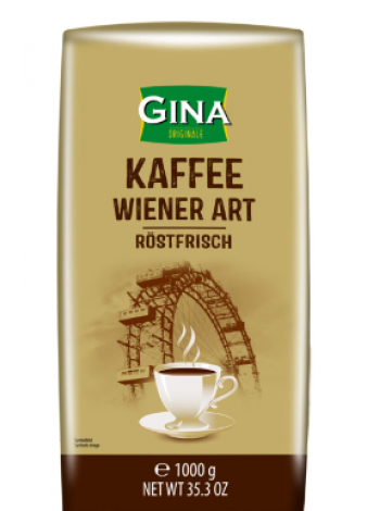 Кофе в зернах по-венски Gina Kaffee Wiener Art 1 кг