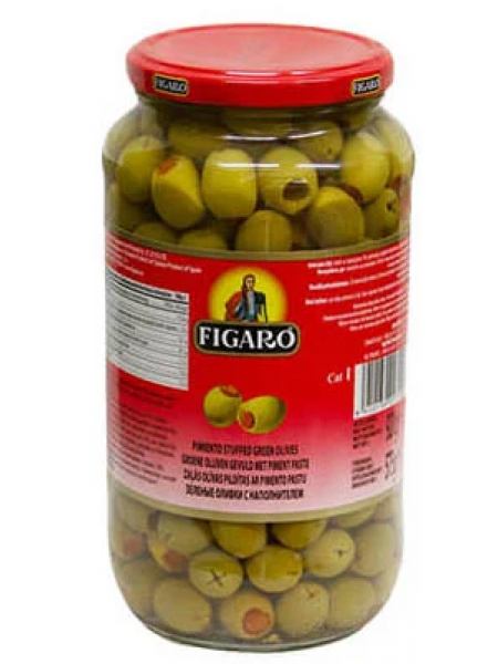 Зеленые оливки фаршированные перцем Figaro 340г/200г