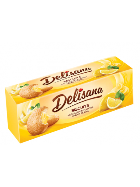 Печенье песочное с лимонной начинкой Delisana Lemon 150г