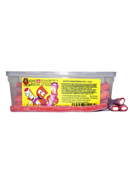 Мармеладные трубочки со вкусом клубники King Regal Candy 320г в коробке