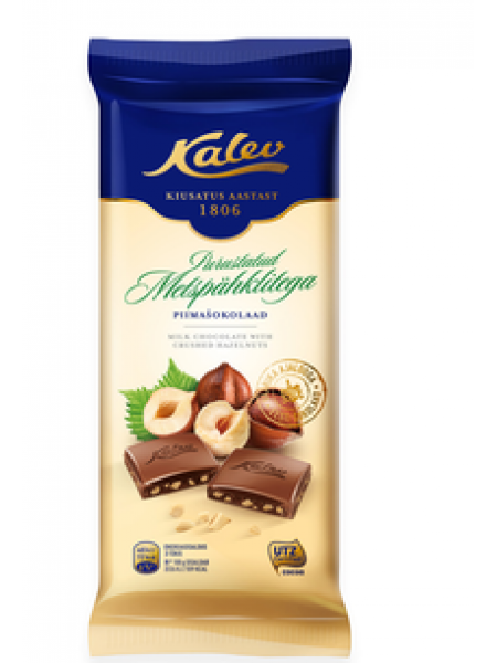 Шоколад молочный с дробленым фундуком Kalev 100 г