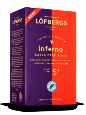 Молотый кофе Löfbergs Inferno Extra Dark 450г