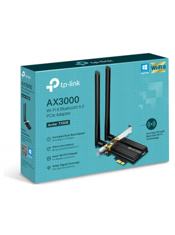 Двухдиапазонный адаптер TP-LINK Archer TX50E PCI-E-WiFi 6 и адаптер Bluetooth 5.0