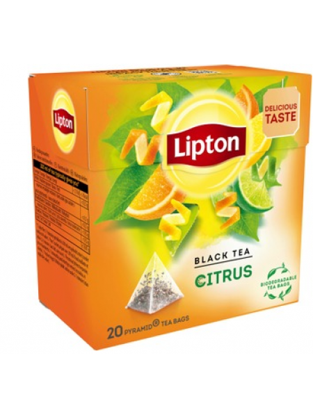 Ароматизированный черный чай Lipton Citrus Pyramidi 20шт