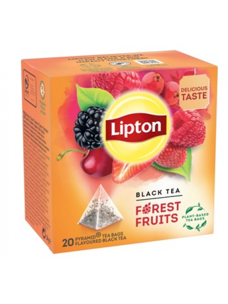 Ароматизированный черный чай Lipton Forest Fruit Pyramid в пакетиках 20шт