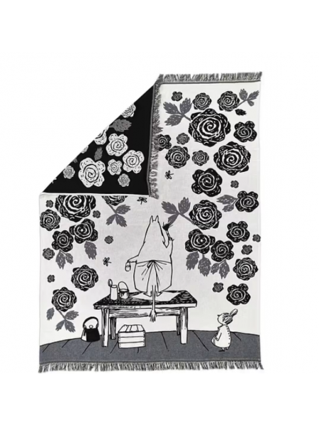 Одеяло для сна Finlayson Moominmamma Rose Garden черное / белое 130 x 180 см