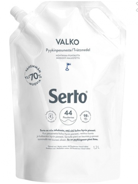 Жидкий порошок Serto Valko 1200мл для стирки светлых тканей
