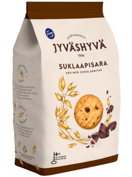 Печенье с шоколадной крошкой Fazer Jyväshyvä šokolaadipisar 350г