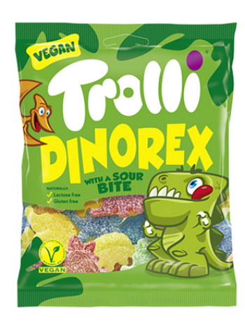 Жевательные конфеты TROLLI DINO REX 100г без лактозы и глютена