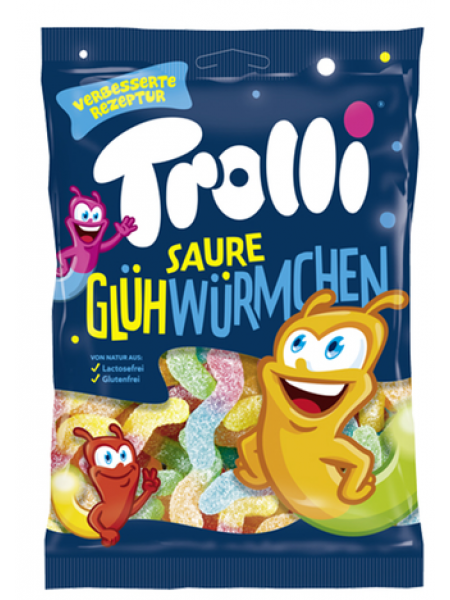 Жевательные конфеты Червячки Trolli Sour Glowworms 200г