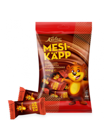 Медовые конфеты в шоколадной глазури с кусочками какао KALEV Mesikäpp 200г
