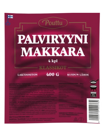 Колбаски Pouttu Palviryyni makkara 400г без лактозы