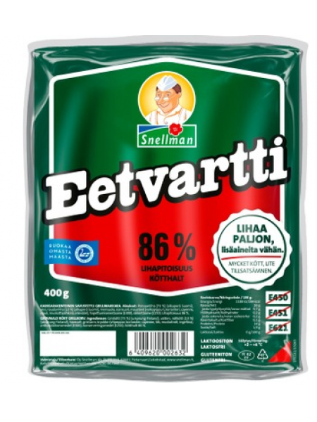 Мясные колбаски грубого помола 86% Snellman Eetvartti 400 г