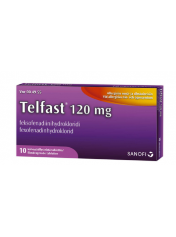 Препарат для лечения симптомов сезонного аллергического ринита TELFAST 10таб 120мг