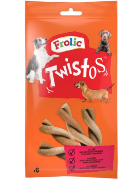 Жевательные палочки для собак Frolic Twistos Härkää 105г