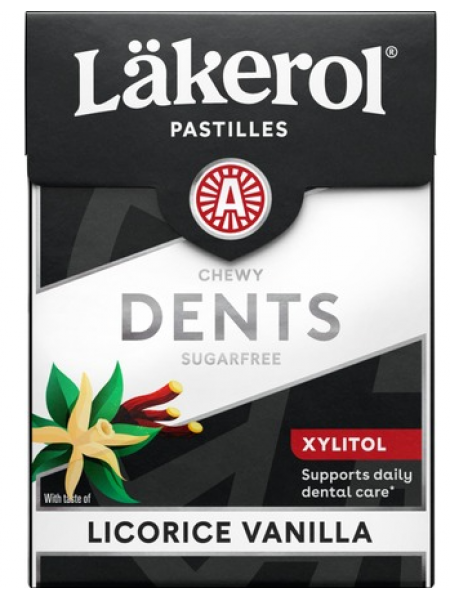 Пластинки с ксилитом Läkerol Dents Licorice Vanilla 85г