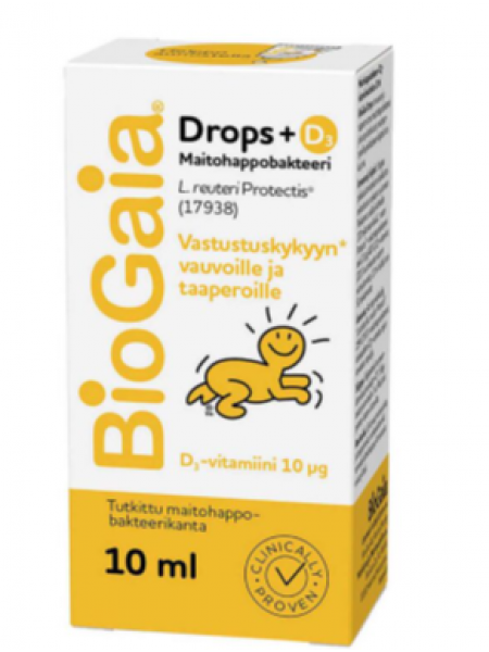 Капли детские пробиотик BIOGAIA DROPS+D3 10мл