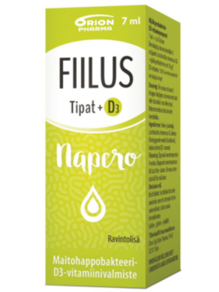 Молочнокислые бактерии + препарат витамина D3 FIILUS NAPERO DROPS +D3 TIPAT 7мл