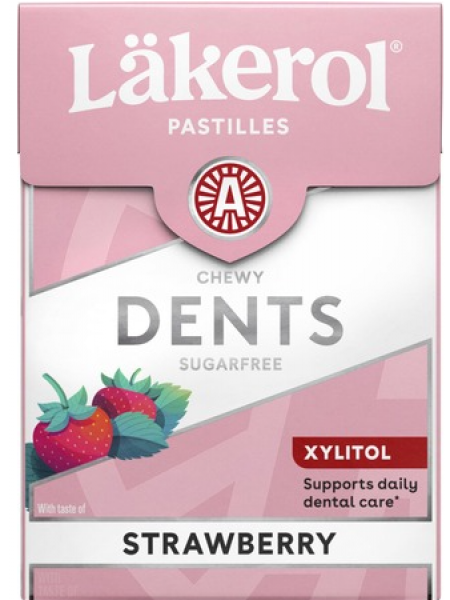 Леденцы с ксилитом со вкусом клубники Läkerol Dents Strawberry 85г