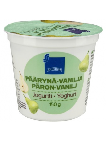 Йогурт Rainbow päärynä-vanilja jogurtti 150г груша ваниль 