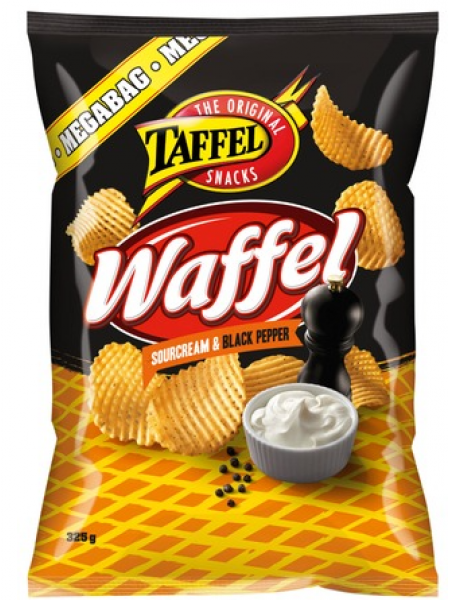 Картофельные чипсы Taffel Waffel French Cream со вкусом черного перца 325 г