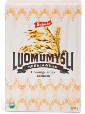 Органические мюсли Sysmän Honung-Sädes Ekomysli 400г мед ваниль