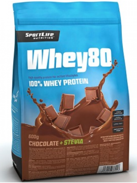 Шоколадный порошок сывороточного протеина Sportlife Nutrition Whey80 600г