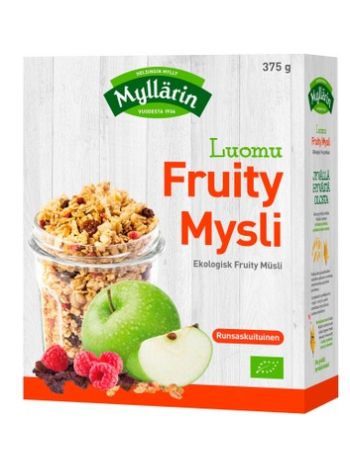 Цельнозерновые мюсли Myllärin Fruity Muesli Organic 375г ягоды фрукты