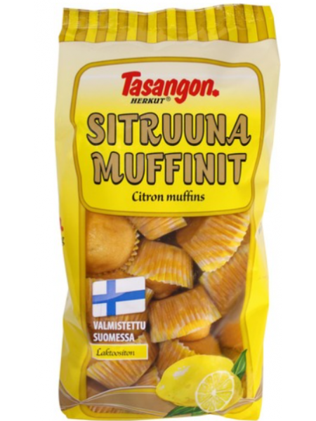 Лимонные мини кексы Tasangon Herkut Sitruuna Muffinit 400г без лактозы
