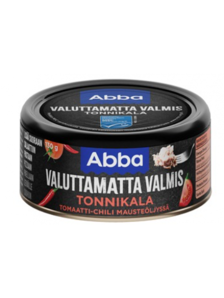 Тунец с сушеными томатами и перцем чили Abba Valuttamatta Valmis Tonnikala 130г