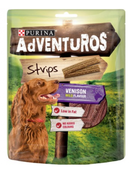 Лакомства для собак со вкусом косули Purina Adventuros Strips 90г в полосках