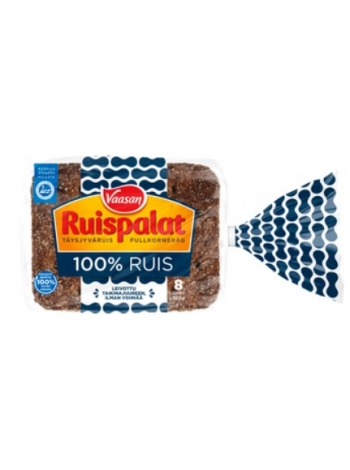 Ржаной хлеб из непросеянной муки Vaasa Ruispalat 100% ржаной 320 г 8шт