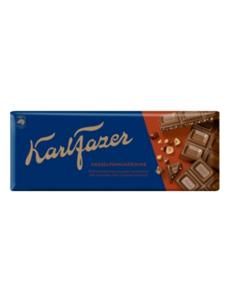 Плиточный шоколад Karl Fazer Hasselpähkinärouhe 180г с дробленым орехом