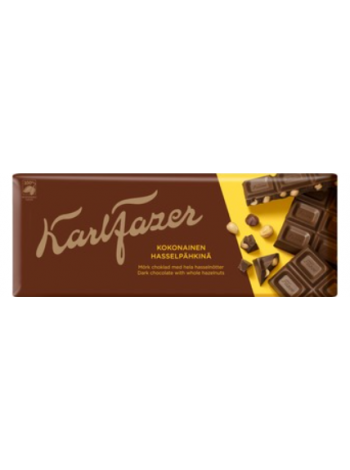 Плитка из темного шоколада и цельного фундука Karl Fazer 200 г