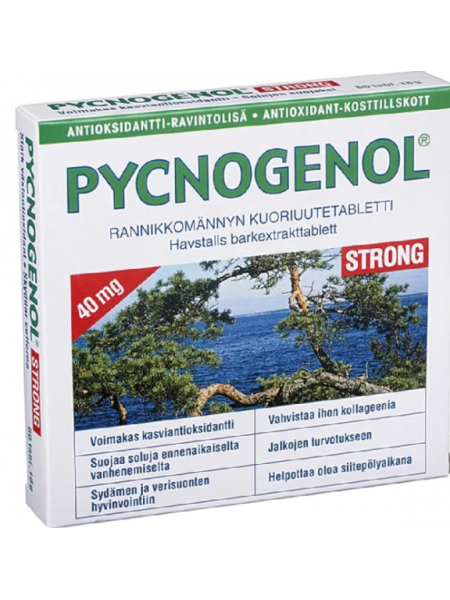 Таблетки с экстрактом коры прибрежной сосны Pycnogenol strong 60 таб 