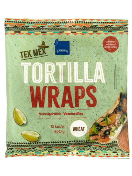 Тортильи пшеничные Rainbow Tex Mex tortilla wraps 12шт 480 г