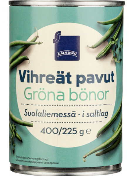 Зеленая фасоль в рассоле Rainbow Vihreät pavut 410/225 г